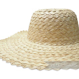Petershams natural straw capeline hat body with a zig-zag weave and wide brim. Vintage style.