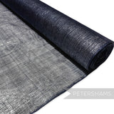 Petershams Millinery Supplies navy blue sinamay fabric threaded with metallic lurex for hat making.