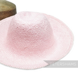 Petershams pale pink 8-inch wide visca straw hat body with a checkerboard weave