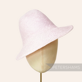 Petershams Millinery Supplies pale purple 8-inch flare hat body made from shiny visca wood pulp with a checkerboard weave.