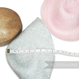 Petershams Millinery Supplies pale purple 8-inch visca hat body with 1x1 weave and checkerboard pattern.