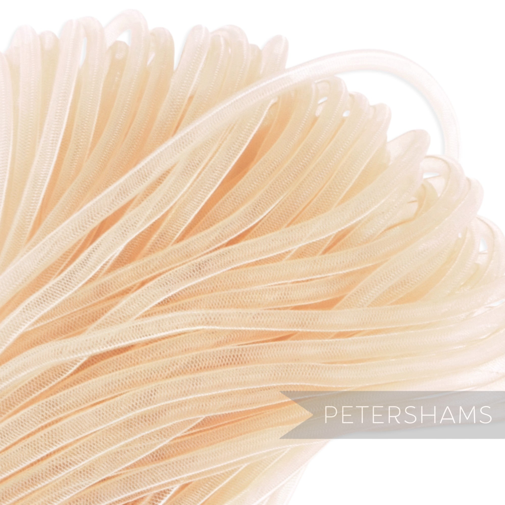 Petershams pale peach 6mm tube millinery crin netting, ideal for hat making and trims.