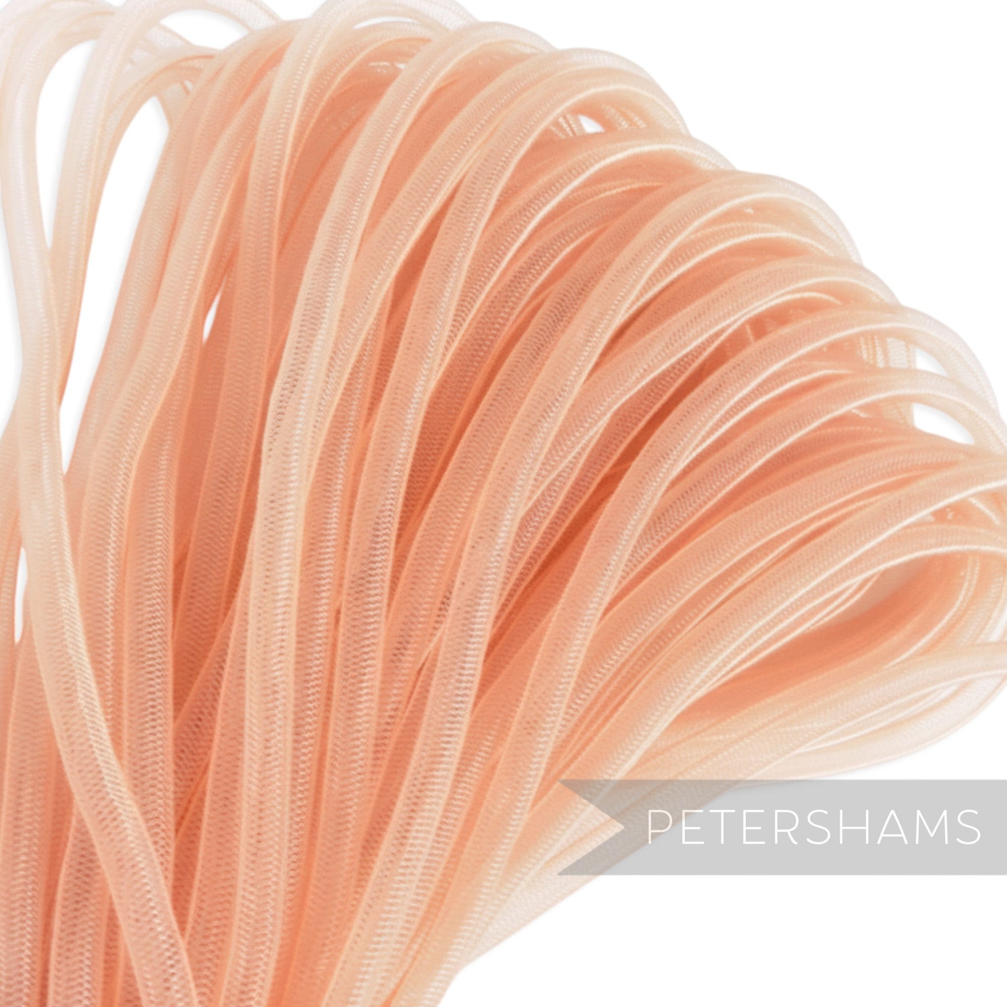 Petershams Millinery Supplies 6mm peach tube crin netting, ideal for hat making and trims.