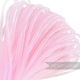 Petershams pink 6mm tube millinery crin for hat making and trims. Slightly sheer with gathered sides.