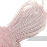 Petershams pale pink 8mm tube millinery crin, a slightly sheer synthetic trim for hat making and embellishments.
