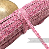 Petershams Millinery Supplies pink crinoline braid with a zig-zag pattern, 14mm wide, ideal for hat making.