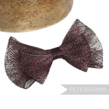Petershams Millinery Supplies 'Mia' 15cm double petite bow in dark plum sinamay straw. Ideal for hat trims and fascinators.