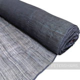 Petershams Millinery Supplies dark grey polyester abaca fabric with a slightly glossy, rustic texture and wavy threading.