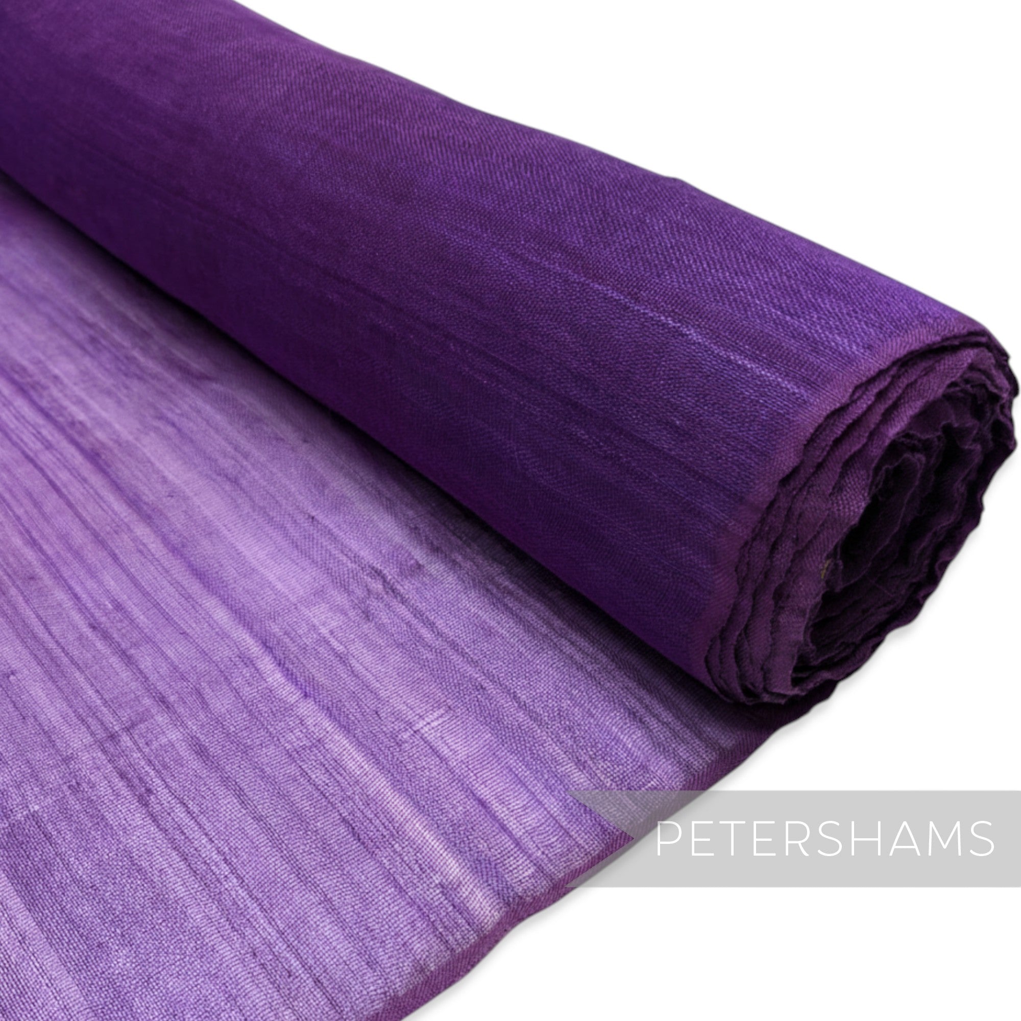 Petershams Millinery Supplies purple polyester abaca fabric with a rustic, slightly sheer texture and wavy threading. Ideal for millinery.