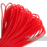 Petershams red 4mm tube millinery crin, a slightly sheer, gathered trim for hat making and embellishments.