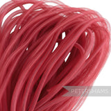 Petershams red 8mm tube millinery crin, a sheer mesh trim for hat making and embellishments.
