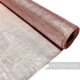 Petershams Millinery Supplies rose gold metallic lurex threaded sinamay fabric for hat making. Lightweight and medium stiffened.
