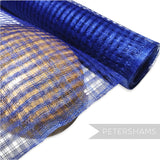 Petershams Millinery Supplies royal blue basket weave sinamay fabric, ideal for hat making and trims.