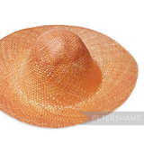 Petershams Millinery Supplies shiny orange wheatstraw capeline hat body, 11-inch brim, ideal for spring/summer hats.
