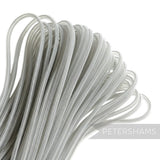 Petershams Millinery Supplies 4mm silver tube crinoline trim, slightly sheer with a textured weave, ideal for hat making and decorative trims.