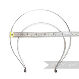 Petershams Millinery Supplies silver metal halo crown headband frame with welded flat inner band and round wire top.