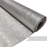 Petershams Millinery Supplies silver metallic lurex threaded sinamay fabric for hat making. Lightweight and medium stiffened.