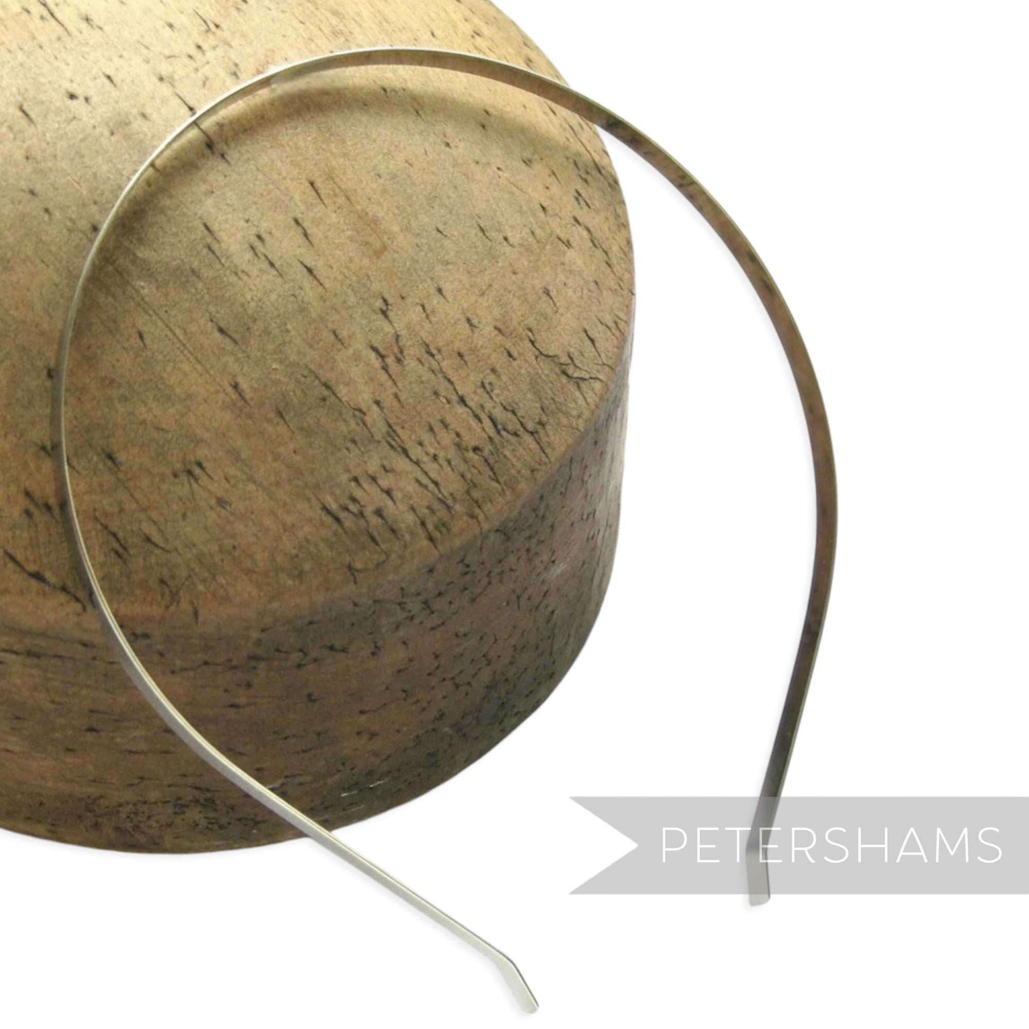 Petershams Millinery Supplies 5mm silver plated metal tiara headband base for crafts and fascinators.