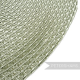 Petershams Millinery Supplies silver polybraid hat body with intricate weave pattern, 15 inch mega XL capeline.