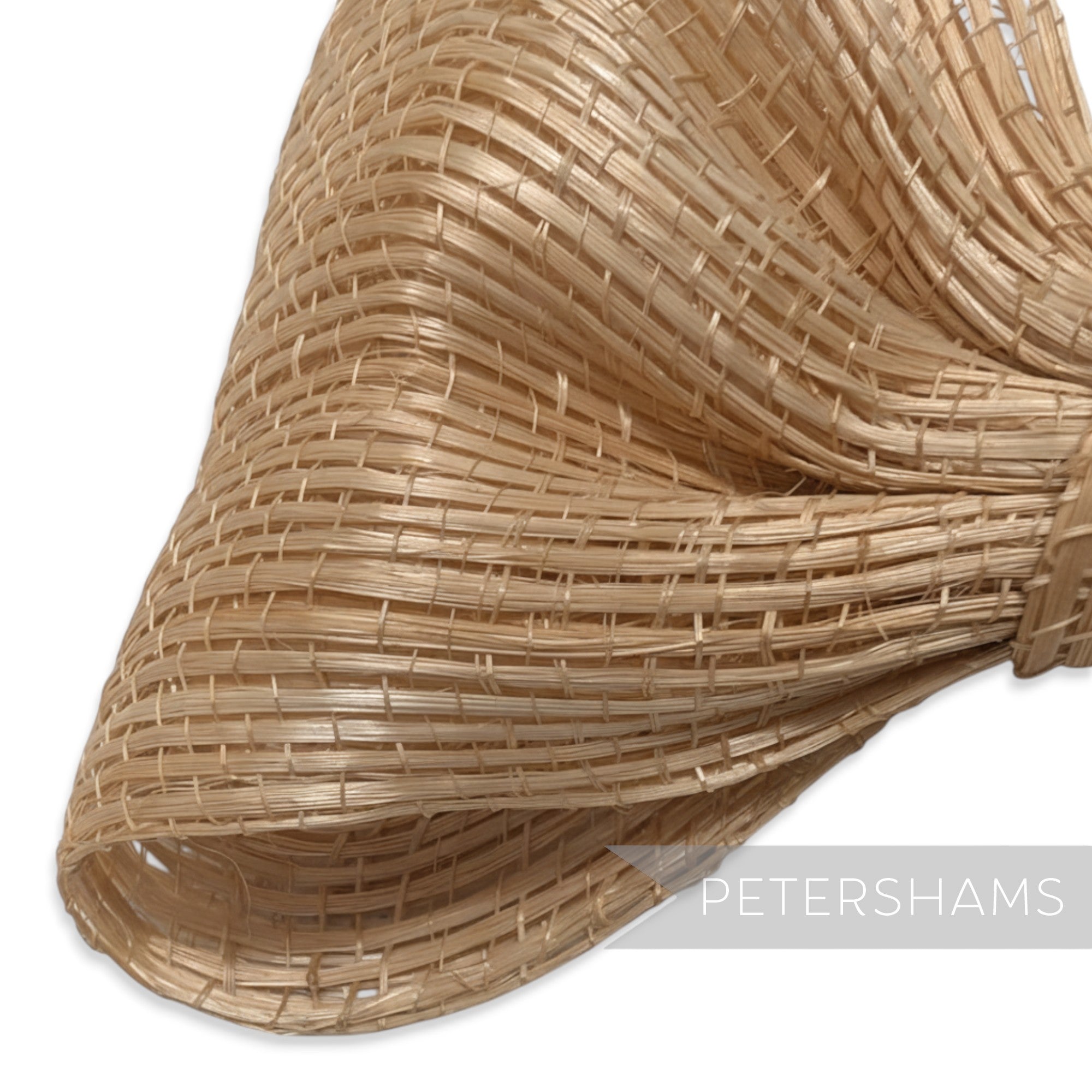 Petershams Millinery Supplies natural sisal straw chunky bow, 14cm wide, for hat trimming or headbands.