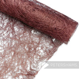 Petershams Millinery Supplies Tangle Tuft Sinamay Scrunch fabric in a rustic rose hue, made from recycled abaca fibres.