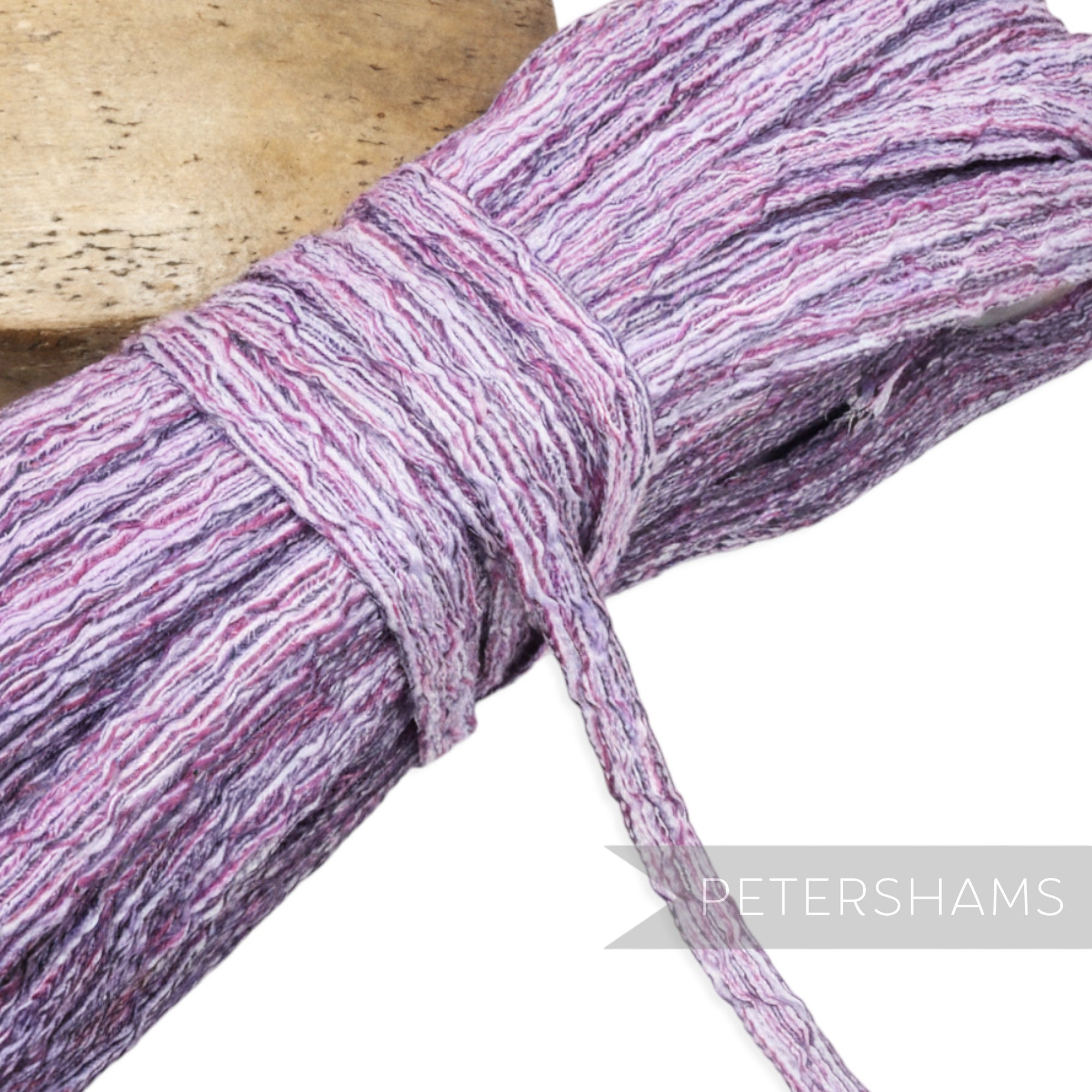 Petershams Millinery Supplies 14mm multicoloured threaded crinoline braid with a zig-zag surface pattern, ideal for hat making.