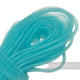 Petershams turquoise 8mm tube millinery crin, a slightly sheer mesh tubing for hat making and trims.
