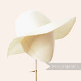 Petershams natural undyed parasisal straw capeline, 1950s/60s vintage, fine 2x2 weave, wide brim.