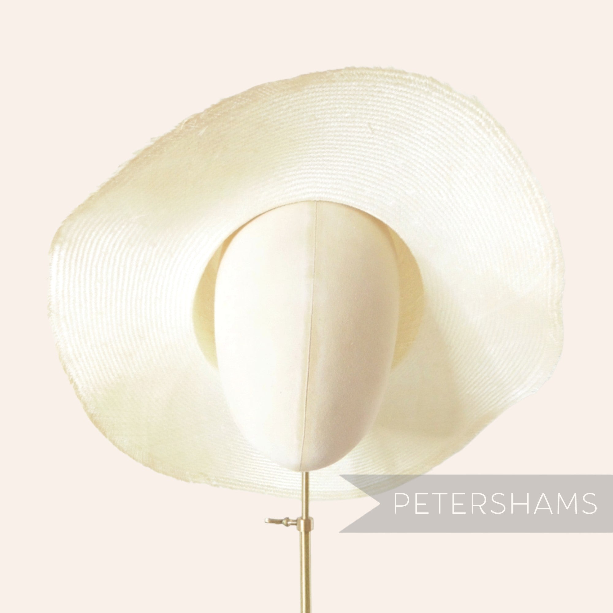 Petershams natural undyed parasisal straw capeline, circa 1950s/60s. Wide brim, fine weave, ideal for millinery.