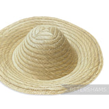 Petershams vintage natural straw capeline hat body with spiral weave, 11-inch brim.