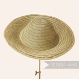 Petershams vintage natural straw capeline hat body with spiral weave detail, 11-inch brim.
