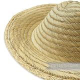 Petershams Millinery Supplies vintage natural straw capeline hat body with spiral weave, 11-inch brim.