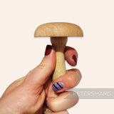 Petershams Millinery Supplies vintage 1970s wooden darning mushroom for mending socks and garments. 6 x 9cm.