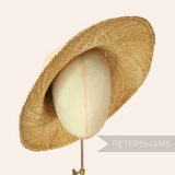 Petershams Millinery Supplies natural shiny wheatstraw capeline hat body, 11-inch brim, ideal for spring/summer hats.