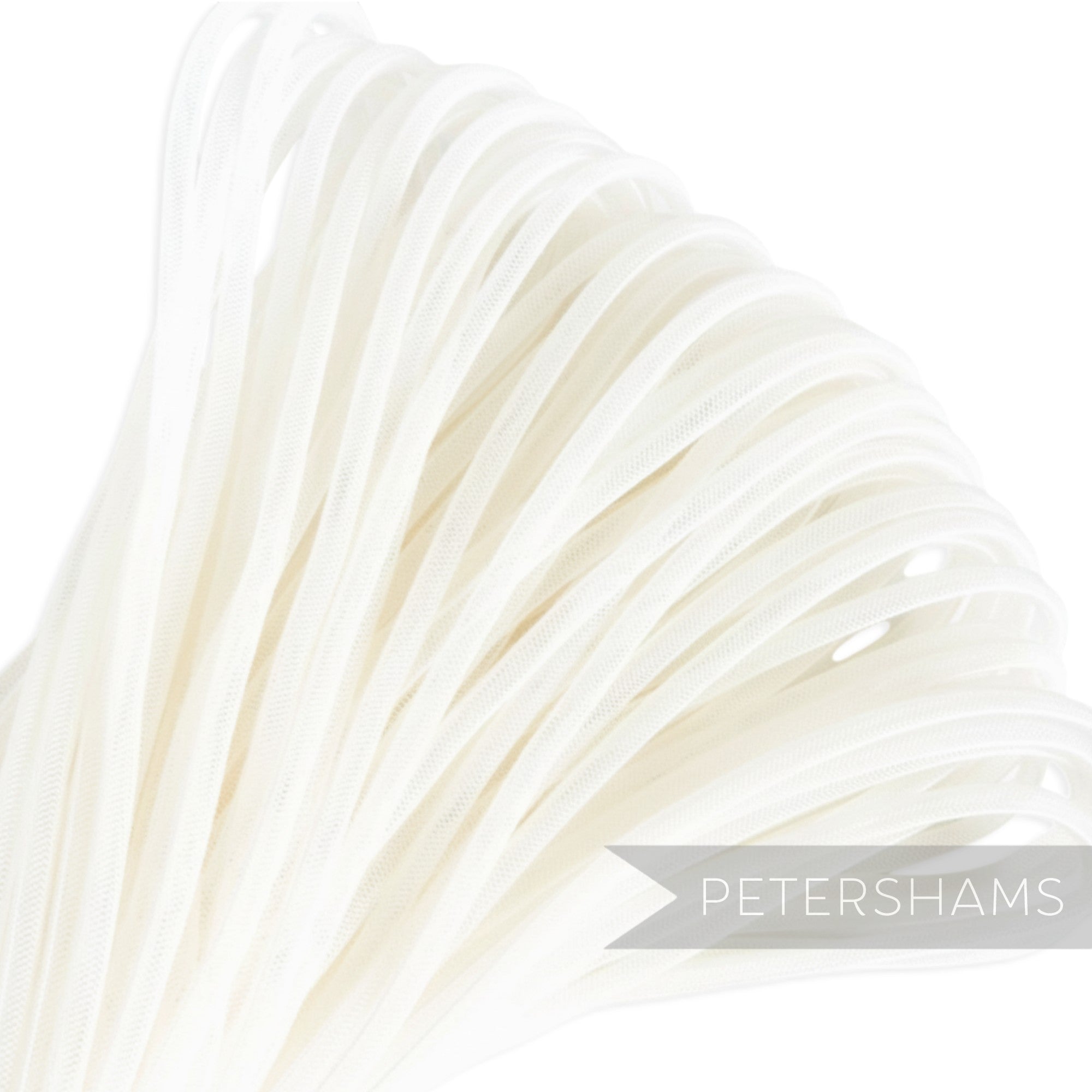 Petershams white 4mm tube millinery crin netting, ideal for hat making and trims.
