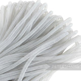 Petershams white 6mm tube millinery crin, a slightly sheer mesh trim for hat making and embellishments.