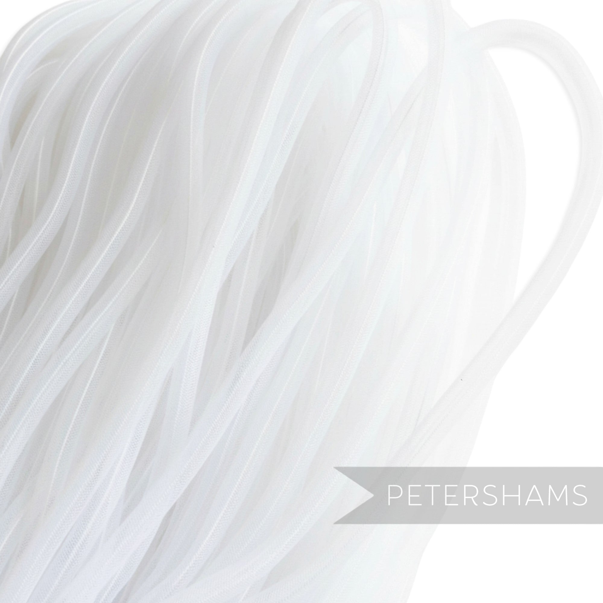 Petershams white 8mm tube millinery crin netting, ideal for hat structures and trims.