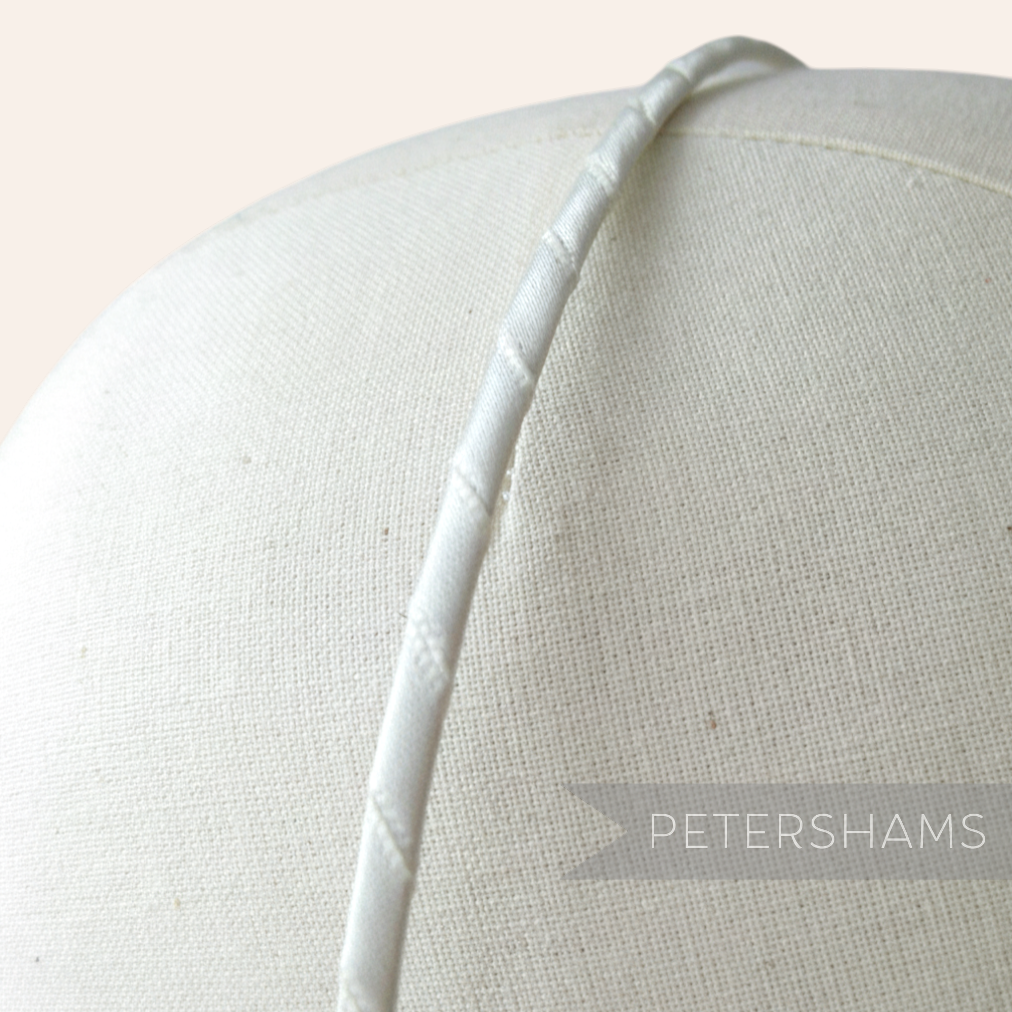 Petershams white ribbon-wrapped metal headband, 3.5mm wide, ideal for fascinators and hats.