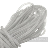 Petershams white 8mm tube millinery crin, a mesh trim for hat making and decorative use.