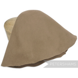 Petershams Millinery Supplies beige wool felt cone hat body, stiffened for hat blocking, 90g.