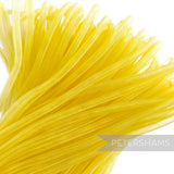 Petershams yellow 6mm tube millinery crin, a slightly sheer mesh trim for hat making and embellishments.