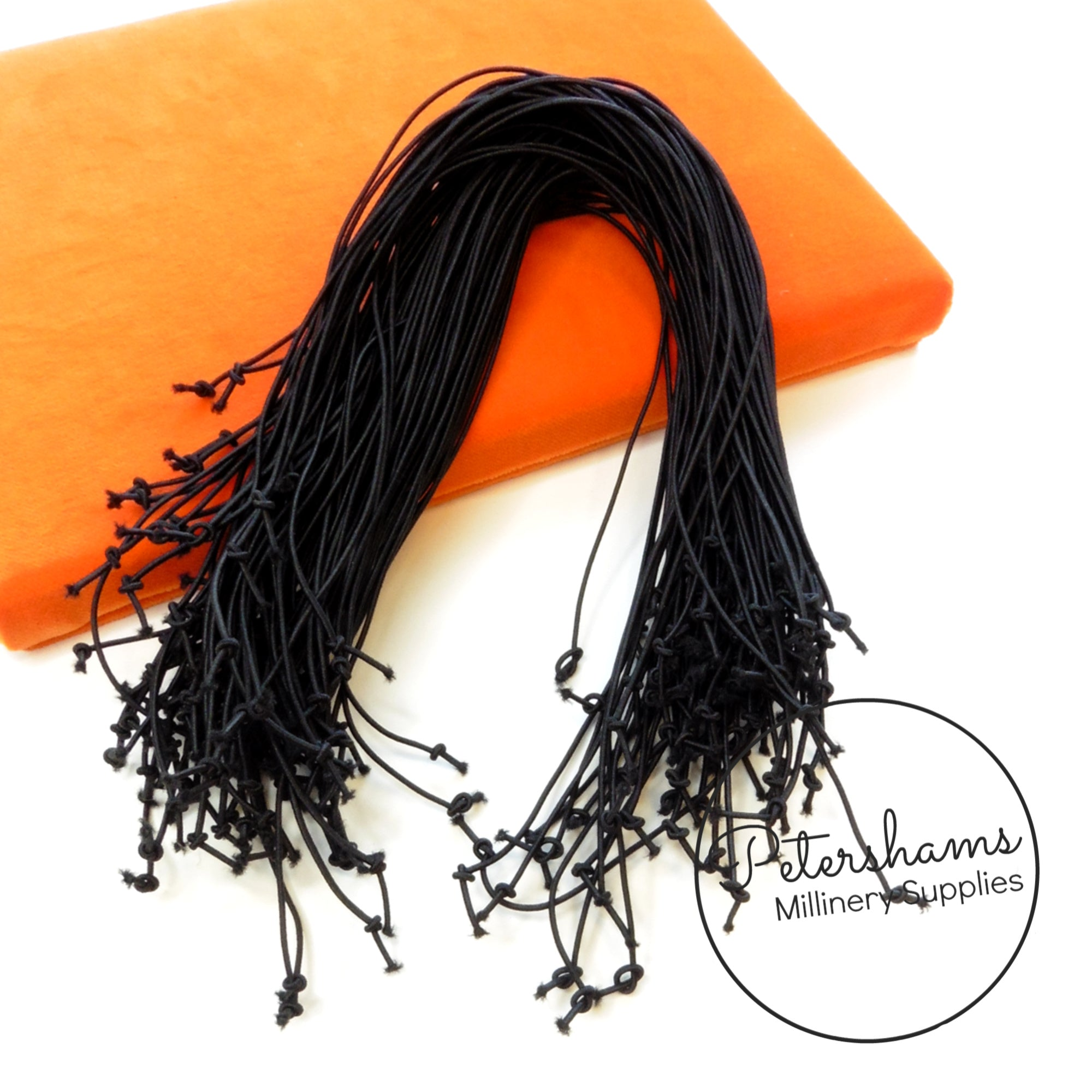 Knotted Black 1.5mm Hat Elastics