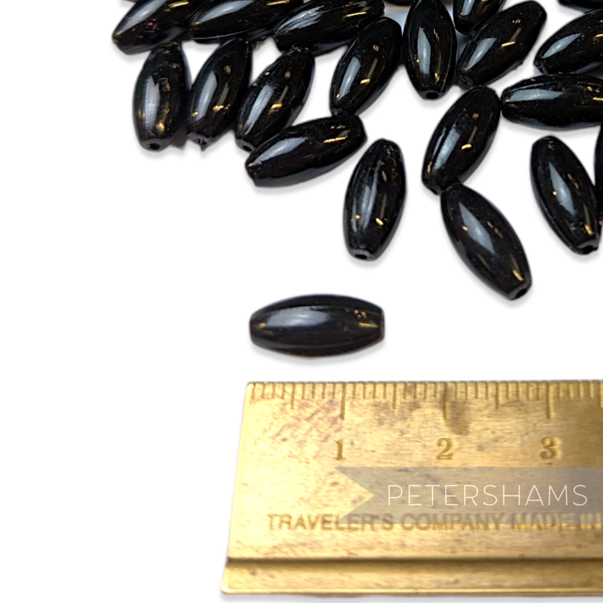 Vintage 1960/70's 13x5mm Smooth Oval Beads - 72 Pieces