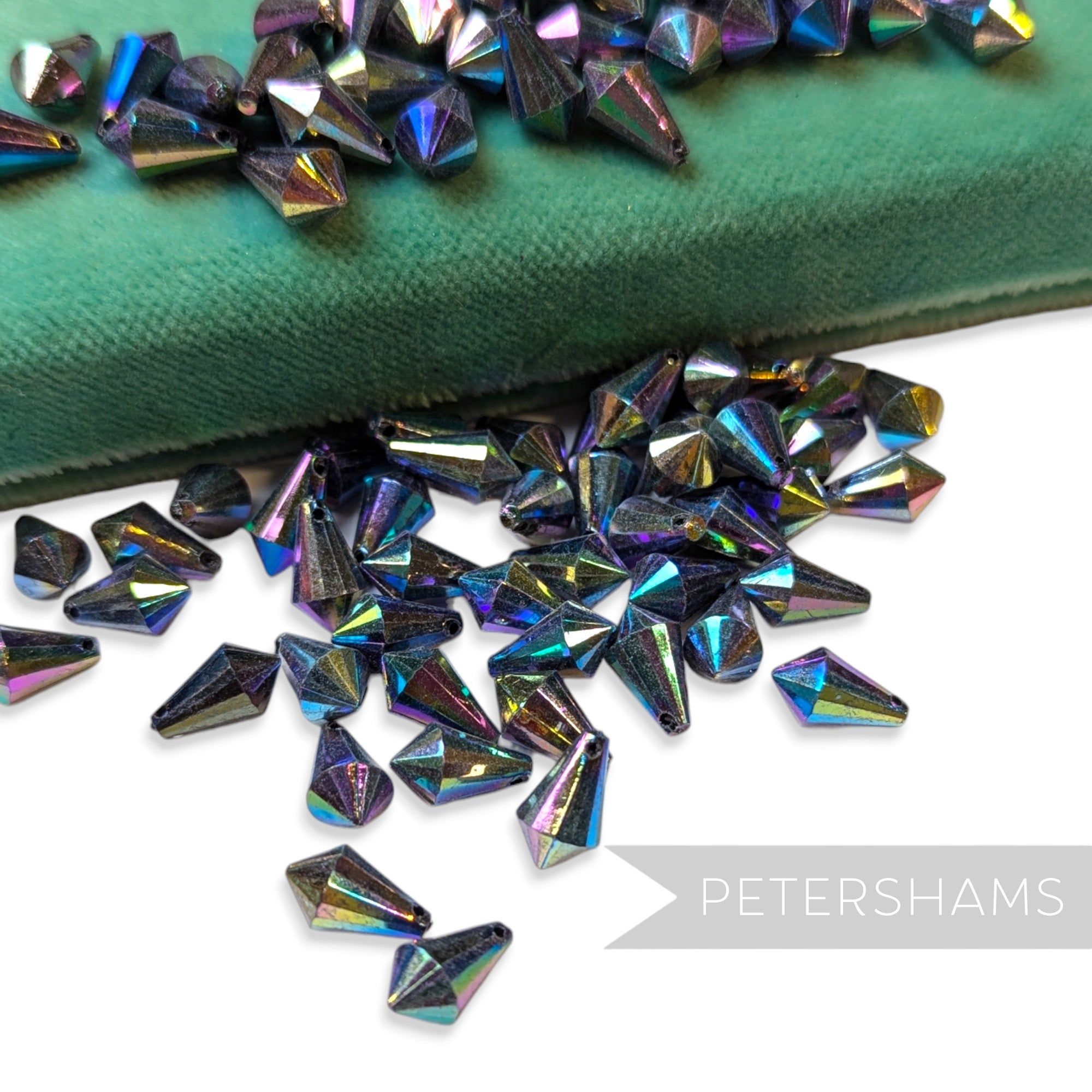 Vintage 1960/70's 12x7mm Faceted Pointed Teardrop Bead - Approx. 72 Beads
