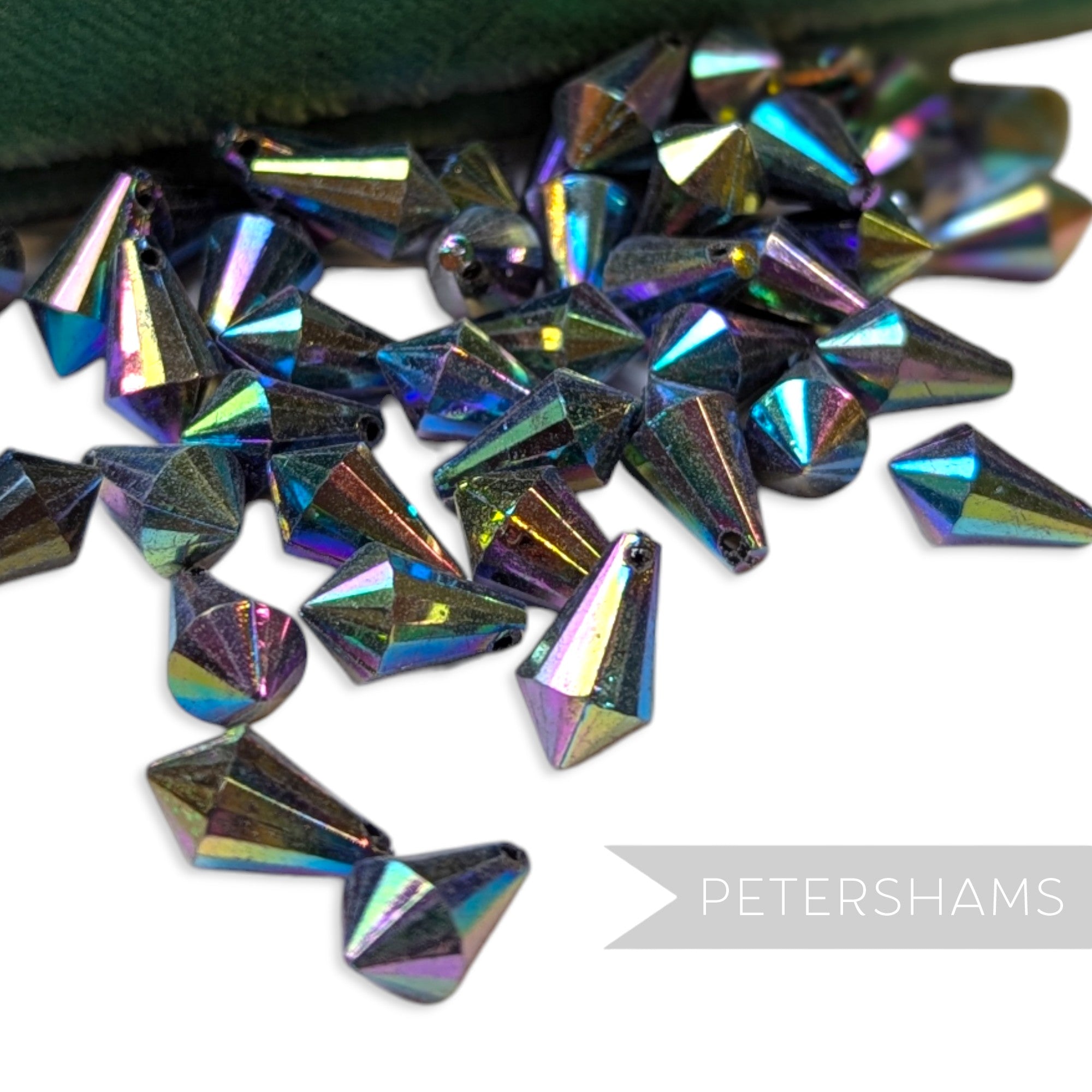 Vintage 1960/70's 12x7mm Faceted Pointed Teardrop Bead - Approx. 72 Beads