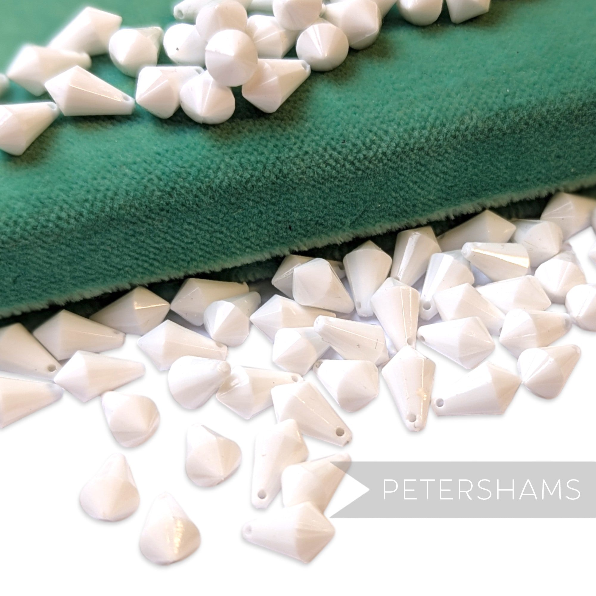 Vintage 1960/70's 12x7mm Faceted Pointed Teardrop Bead - Approx. 72 Beads