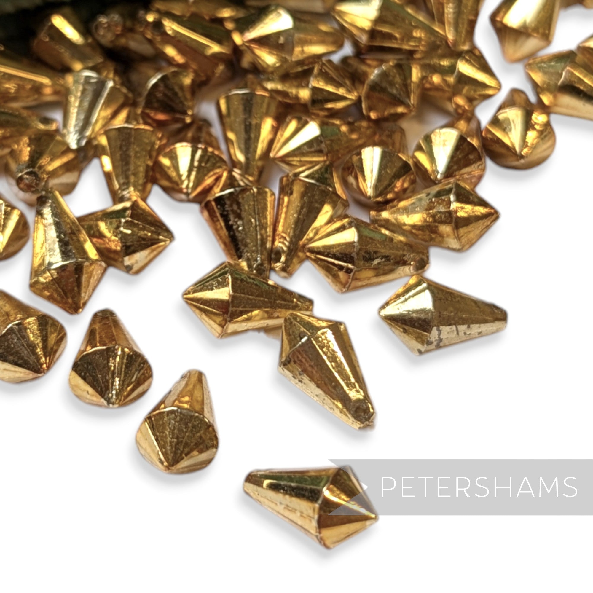 Vintage 1960/70's 12x7mm Faceted Pointed Teardrop Bead - Approx. 72 Beads