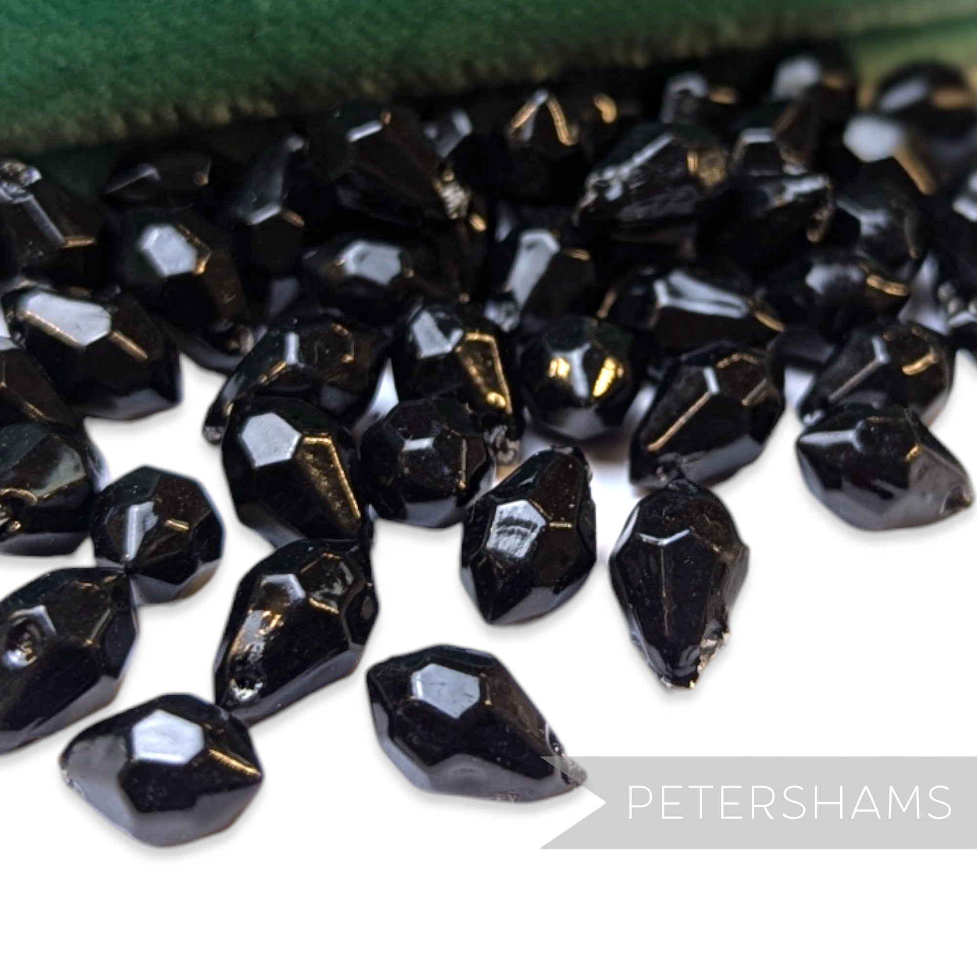 Vintage 1960/70's 10x6mm Plump Faceted Teardrop Bead - 72 Beads