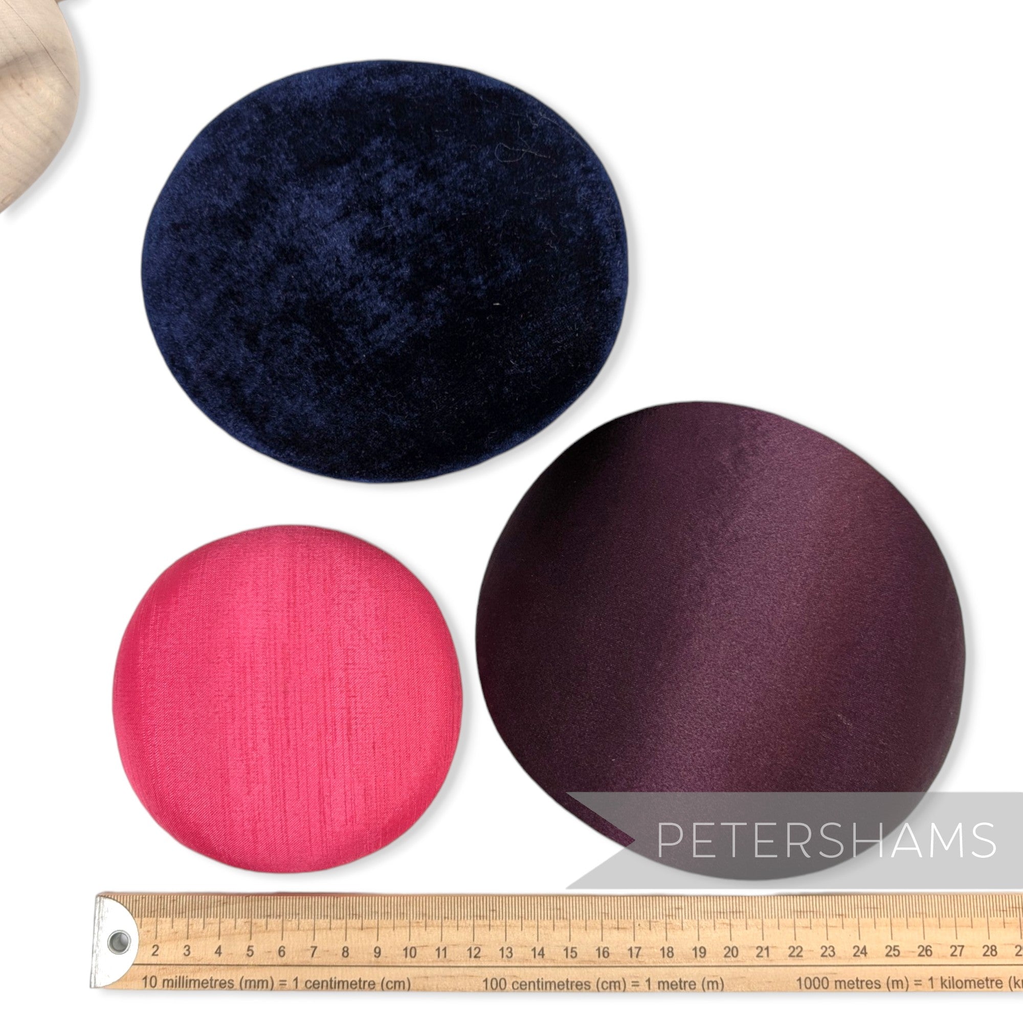 *One-off* Set of 3 Satin & Velvet Covered Sinamay Hat Base Bundle