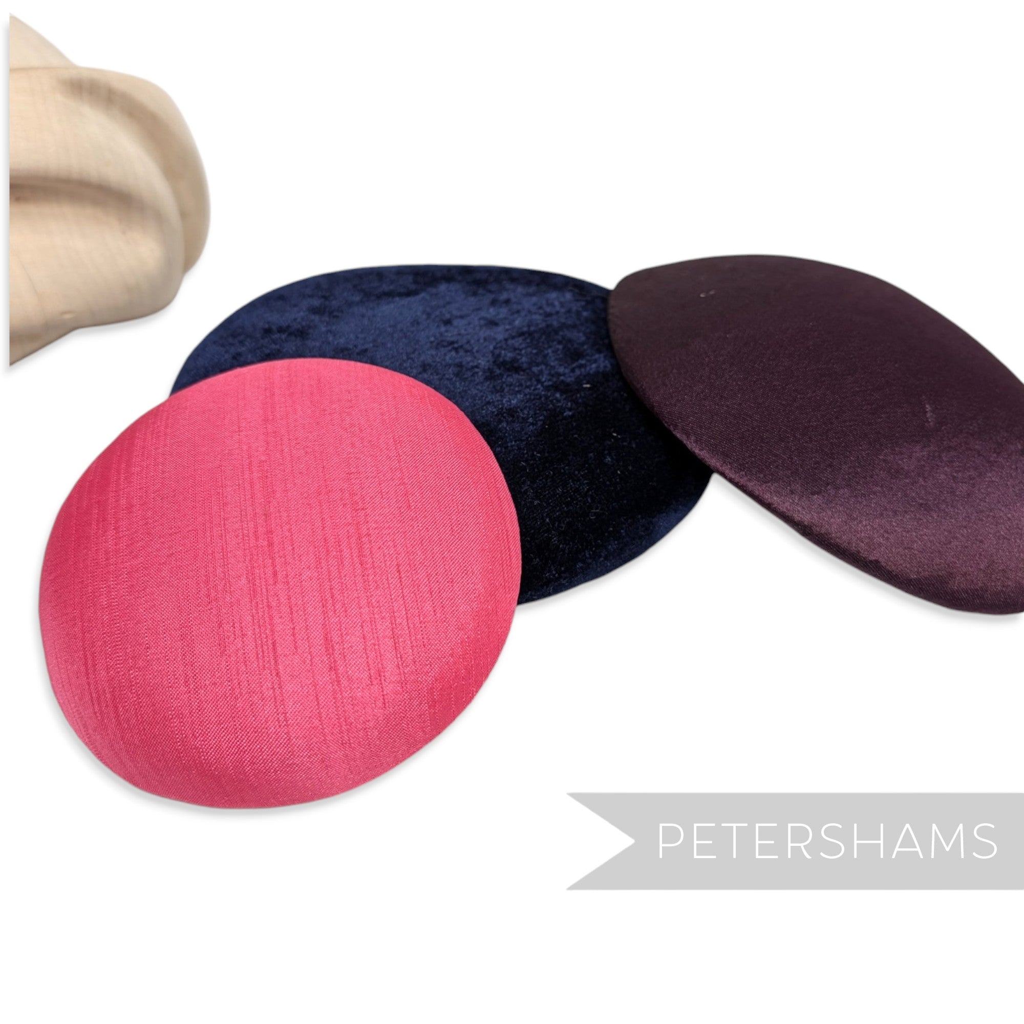 *One-off* Set of 3 Satin & Velvet Covered Sinamay Hat Base Bundle